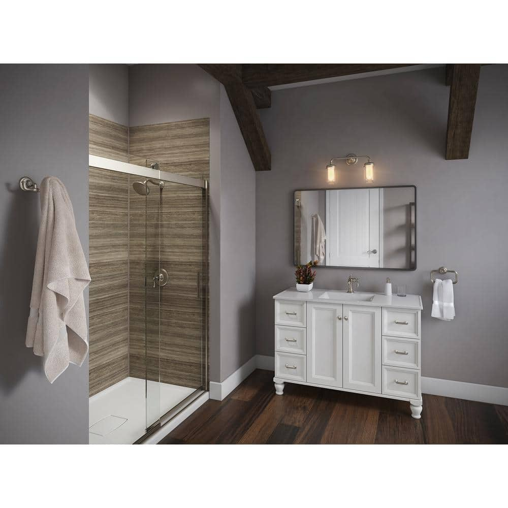 Polished Nickel Two-Light Sconce with Clear Glass Shades