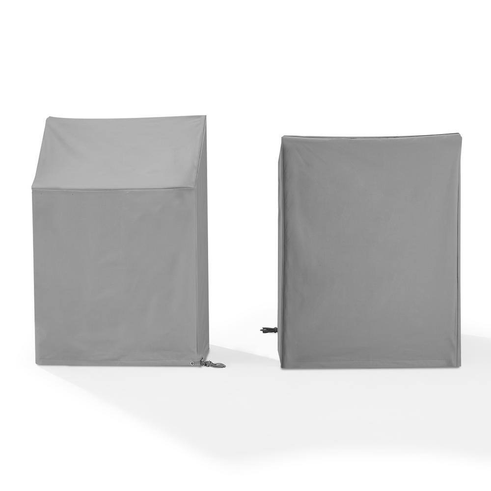 Crosley Furniture 2-Piece Vinyl Outdoor Arm Chair Furniture Cover Set in Gray