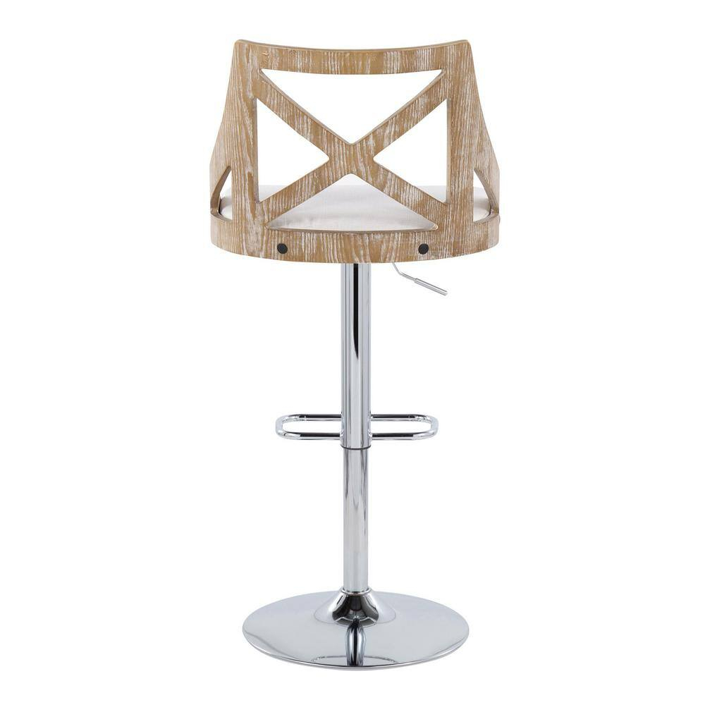 LumiSource Silver Charlotte Adjustable Height Barstool - Set of 2