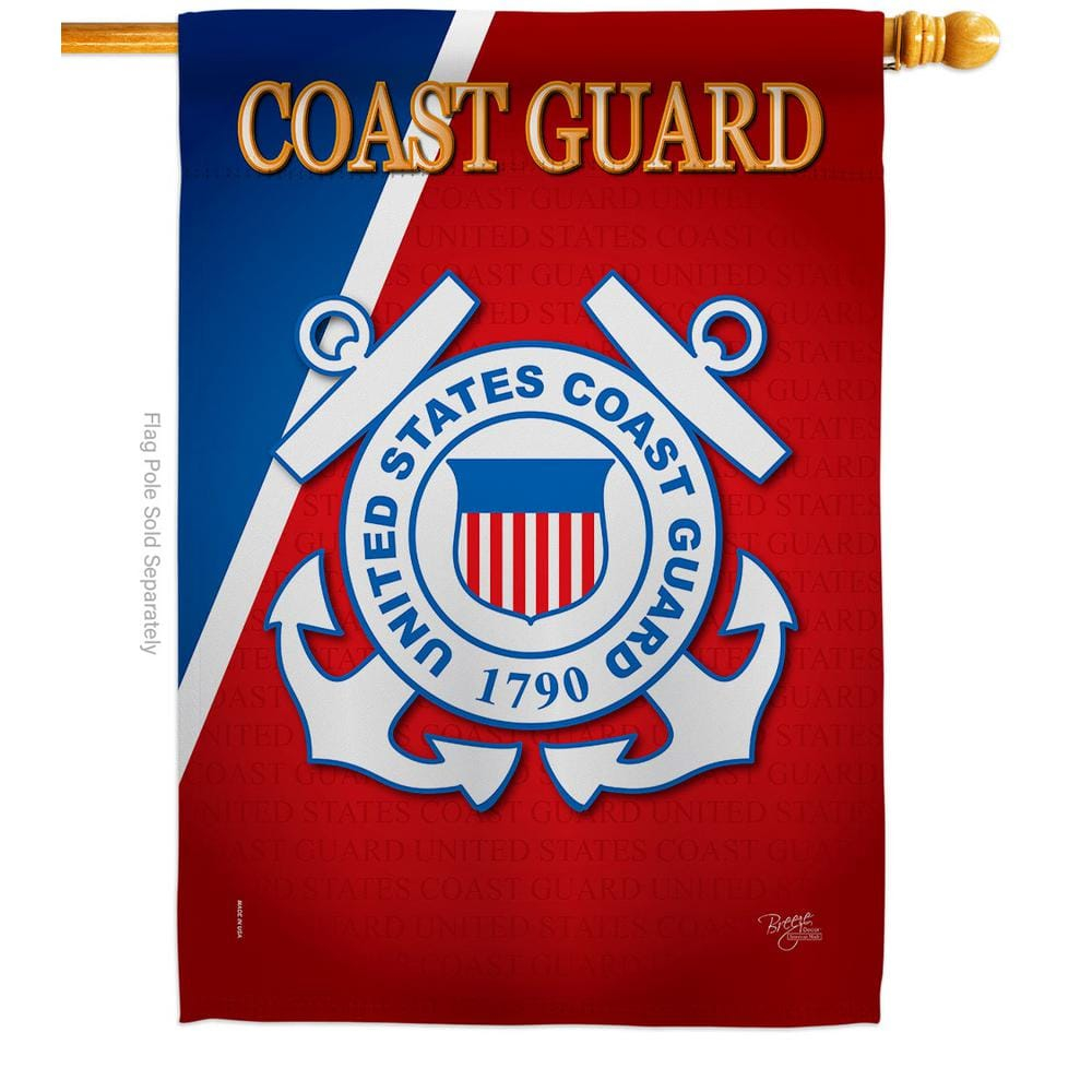 Breeze Decor H108056-BO Coast Guard Americana Military Impressions Decorative Vertical 28" x 40" Double Sided House Flag