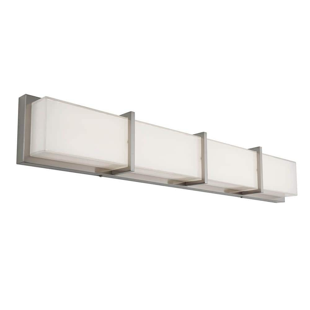 Artika Subway 35 in. 4-Light Stainless Steel Modern Integrated LED Vanity Light Bar