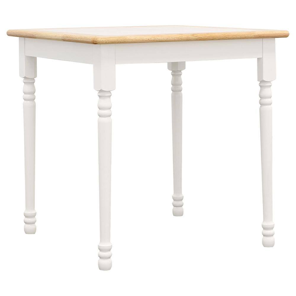 DPlus Square Top Dining Table Natural Brown and White