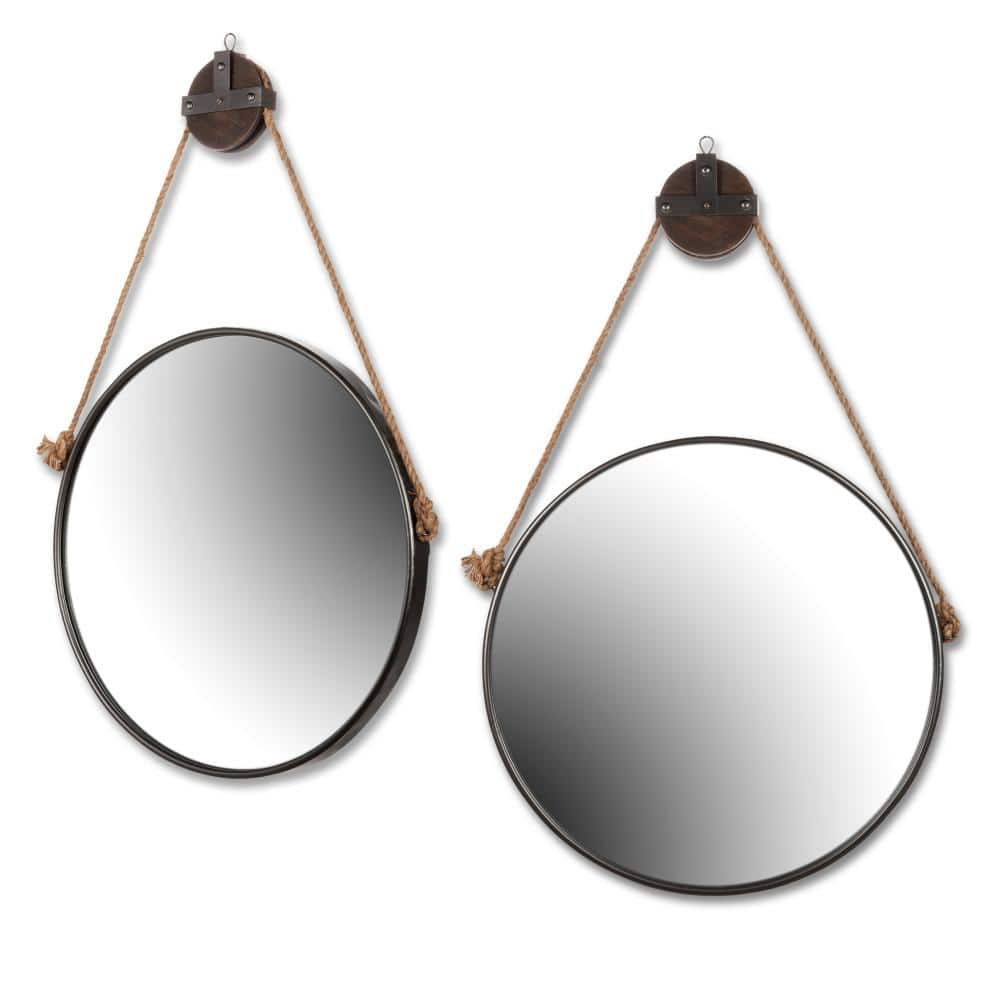Gerson 28-Inch Diamteter Metal Framed Round Mirror with Pulley