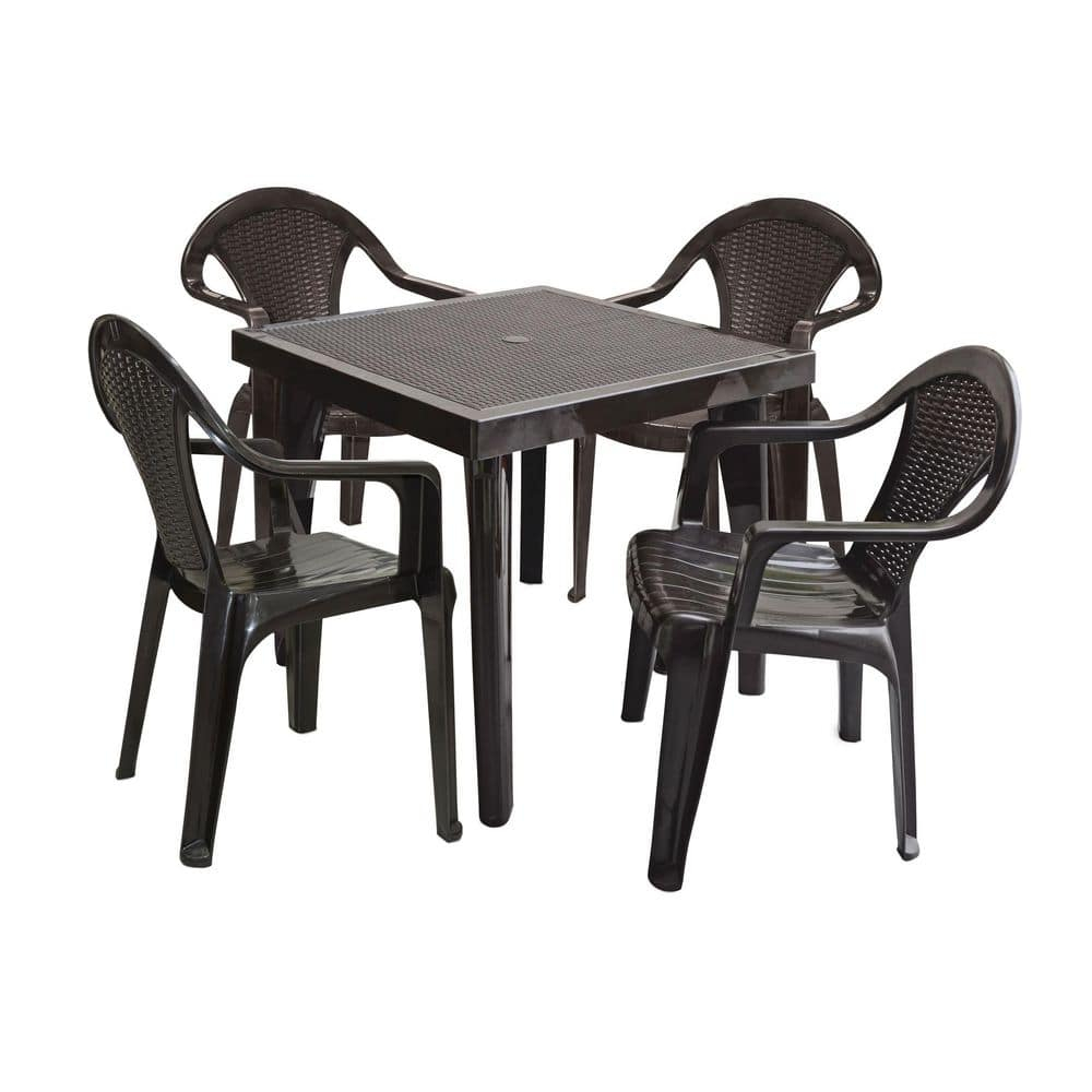 MQ INFINITY 5 - Piece Chair and Table Set, Espresso