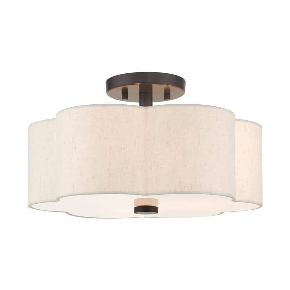 Livex Lighting Solstice 3 - Light Semi-Flush Mount in  English Bronze