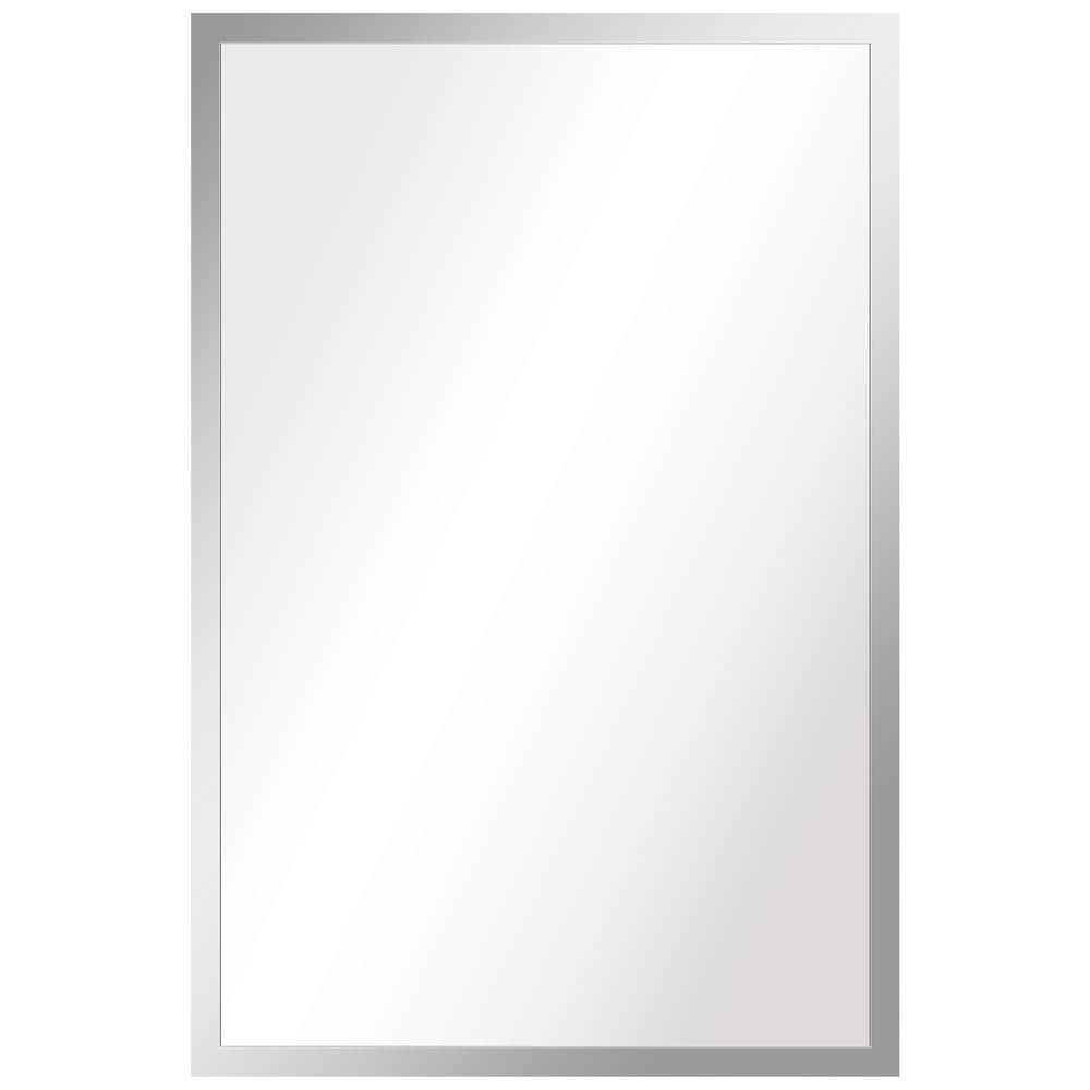 Empire Art Direct Contempo Stainless Steel Gold Wall Mirror Plished Silver 24" x 36" Silver