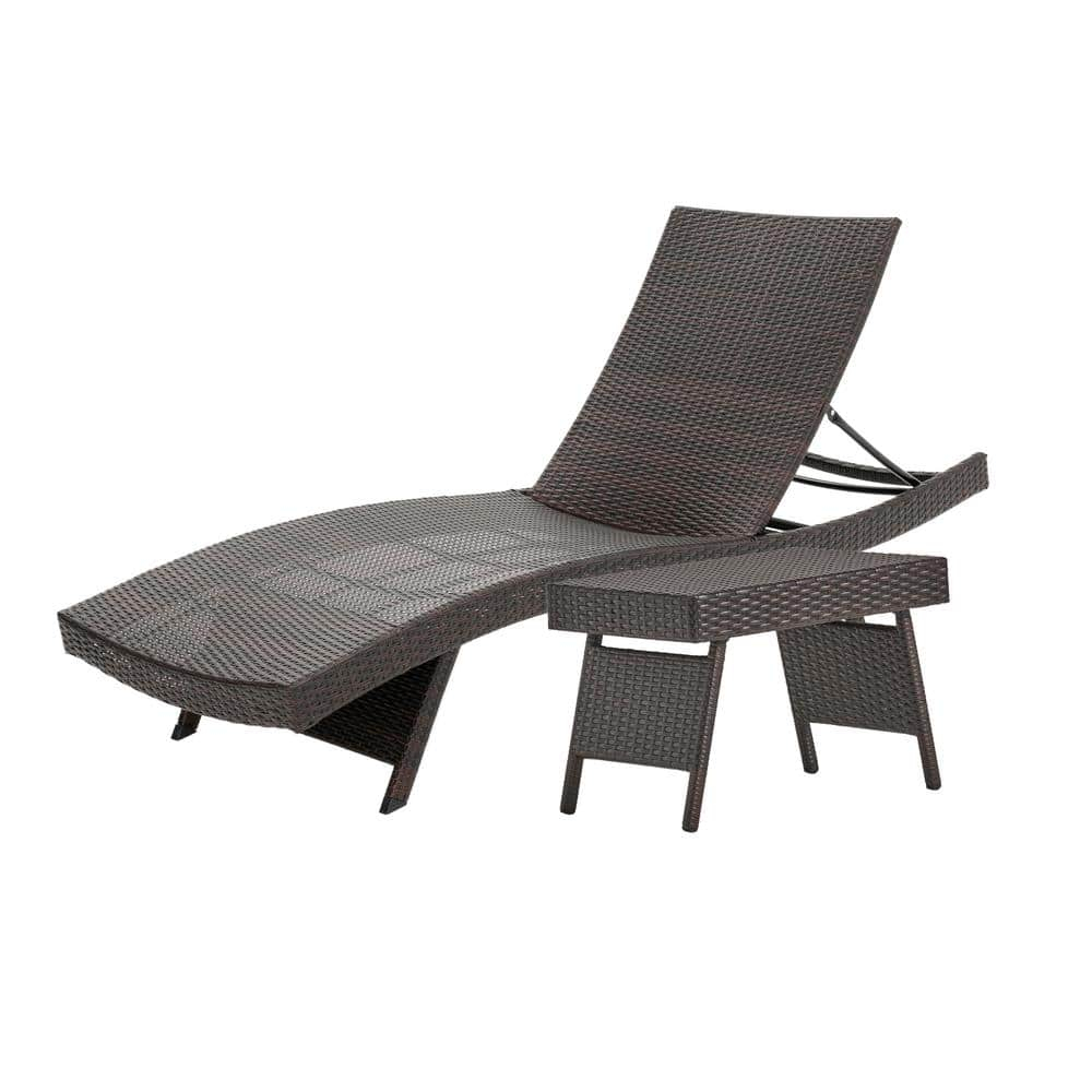 Christopher Knight Home Toscana Outdoor 2-piece Wicker Adjustable Chaise Lounge Set by  Brown