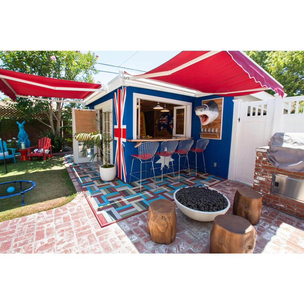 NewTechWood – UltraShield Naturale Deck Tiles for Outdoor Flooring, Weather-Resistant Patio Flooring, Set of 10 1x1-foot Interlocking Deck Tiles, Outdoor Patio Tiles, Rainbow