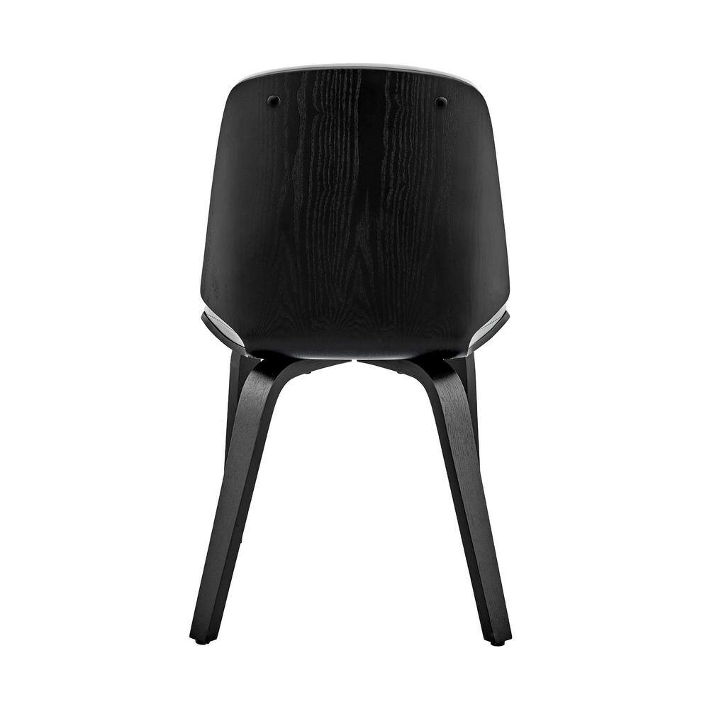 Armen Living Brinley 18" Faux Leather Dining Room Accent Chair in Gray/Black