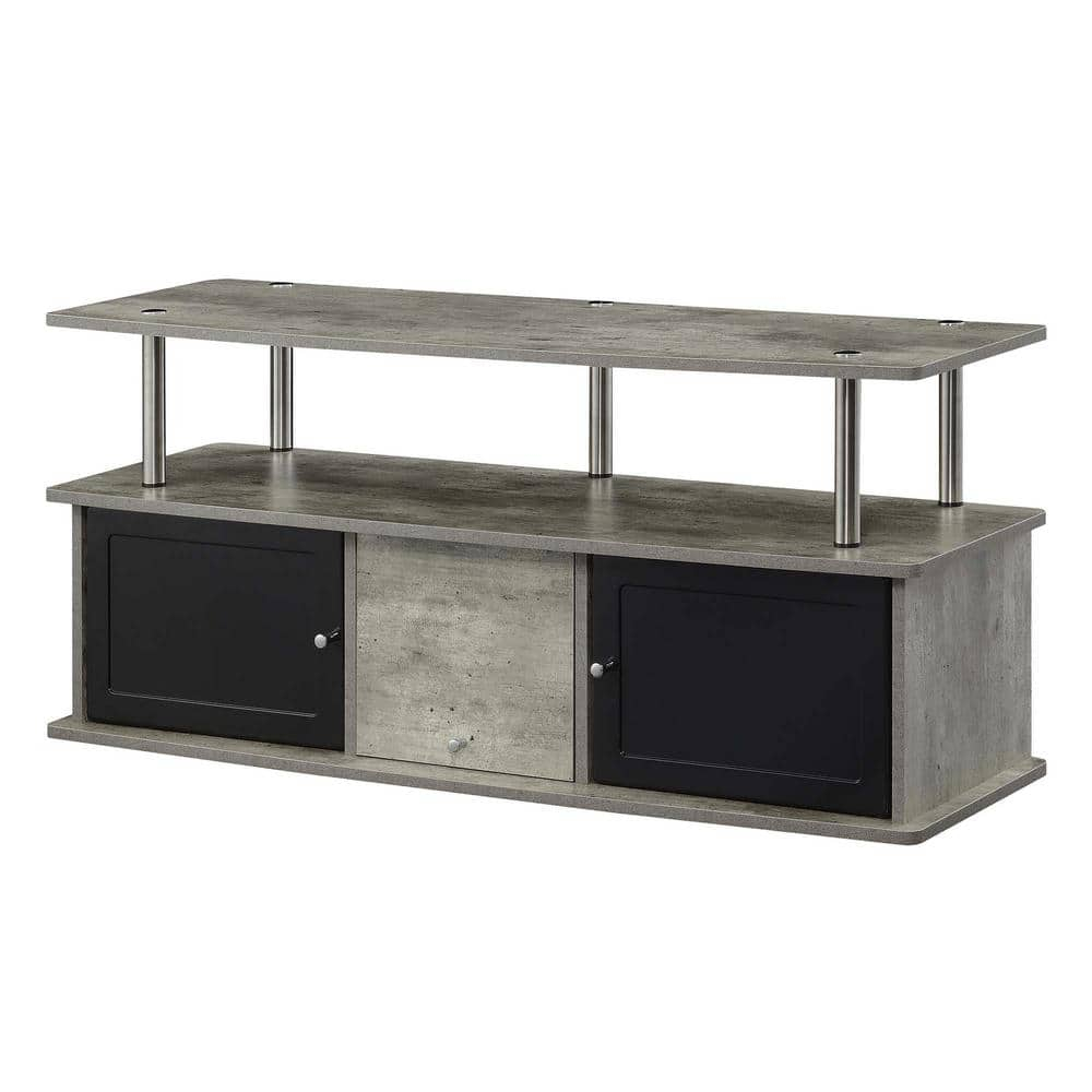 Designs2Go TV Stand with 3 Storage Cabinets and Shelf for TVs up to 55 inches, Faux Birch