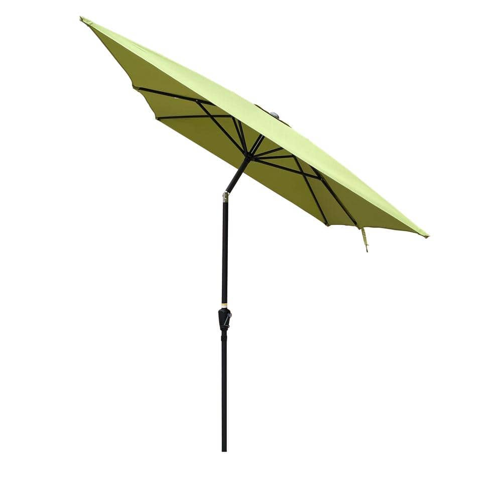 Canddidliike 6x9ft Patio Umbrella, Outdoor Waterproof Umbrella with Crank and Push Button Tilt - Green