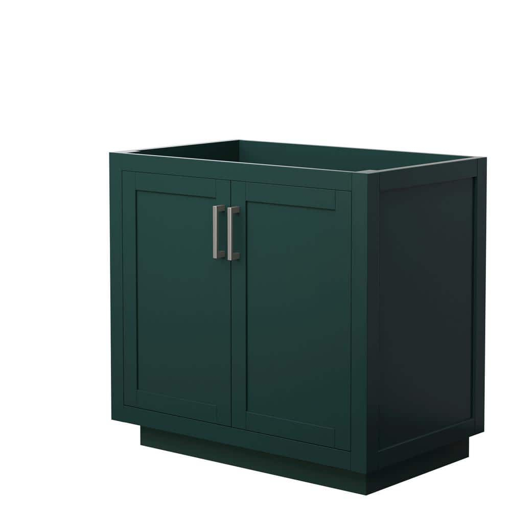 Wyndham Collection Miranda 36" Wood Single Bathroom Vanity - Nickel/Green