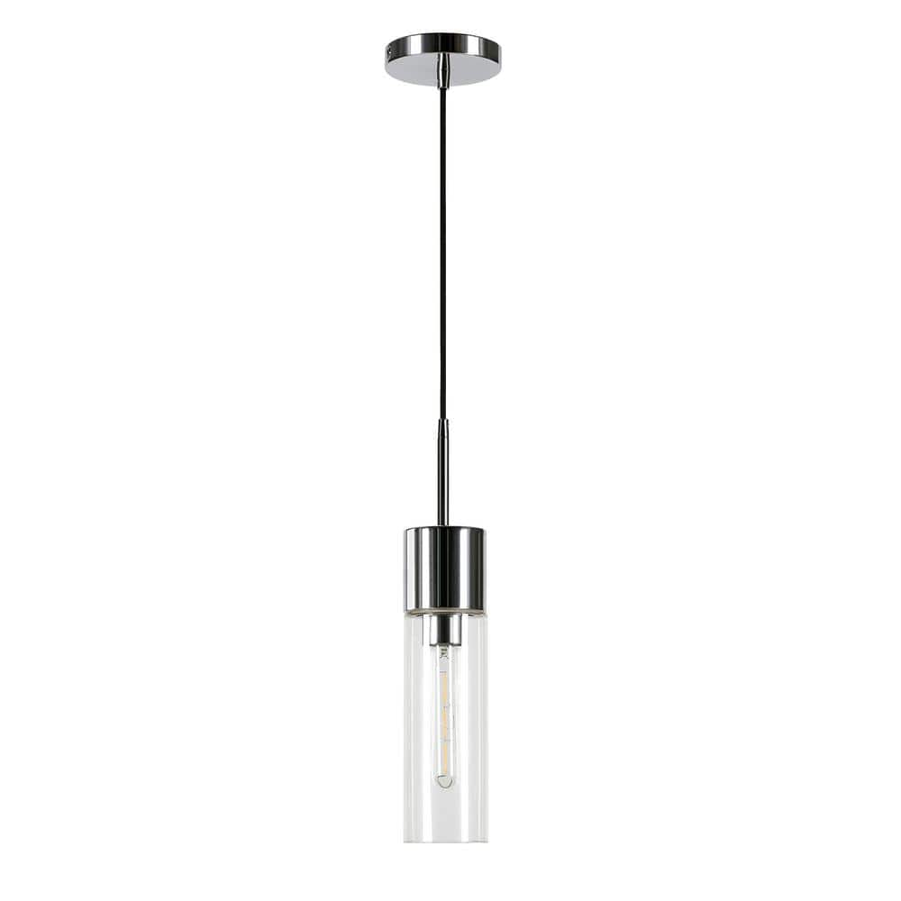 Evelyn&Zoe Industrial Clear Glass Pendant