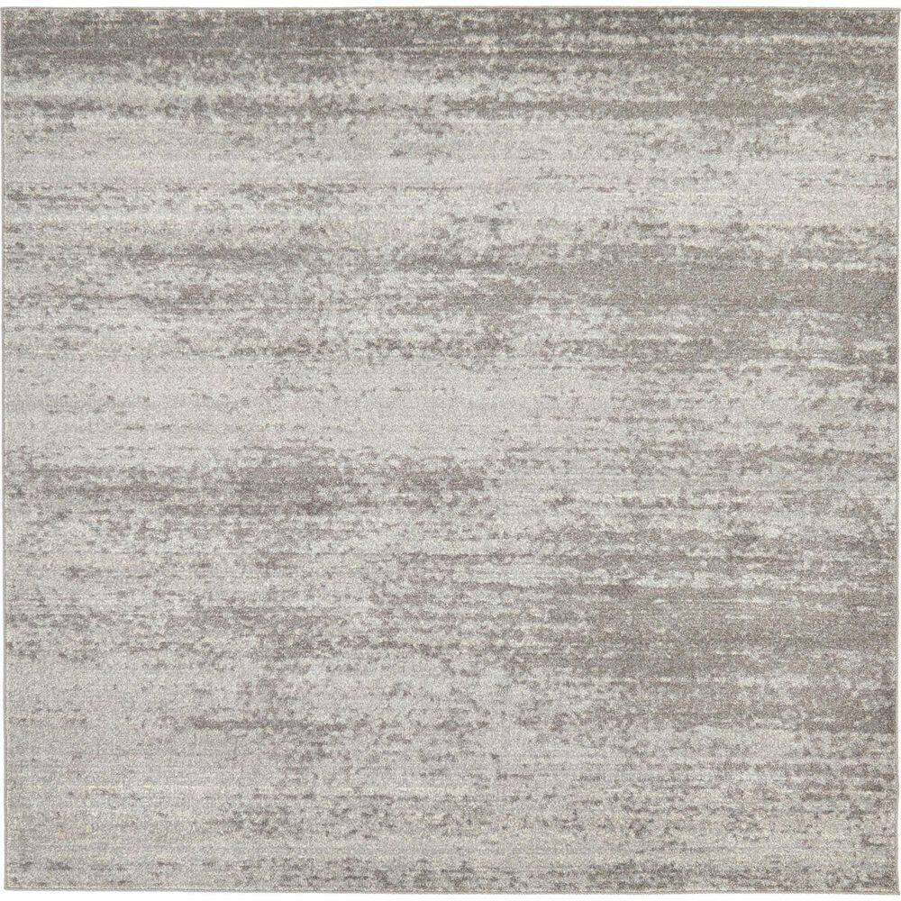 Unique Loom Del Mar Collection Area Rug - Lucille (7' 10" Square, Gray/ Ivory)