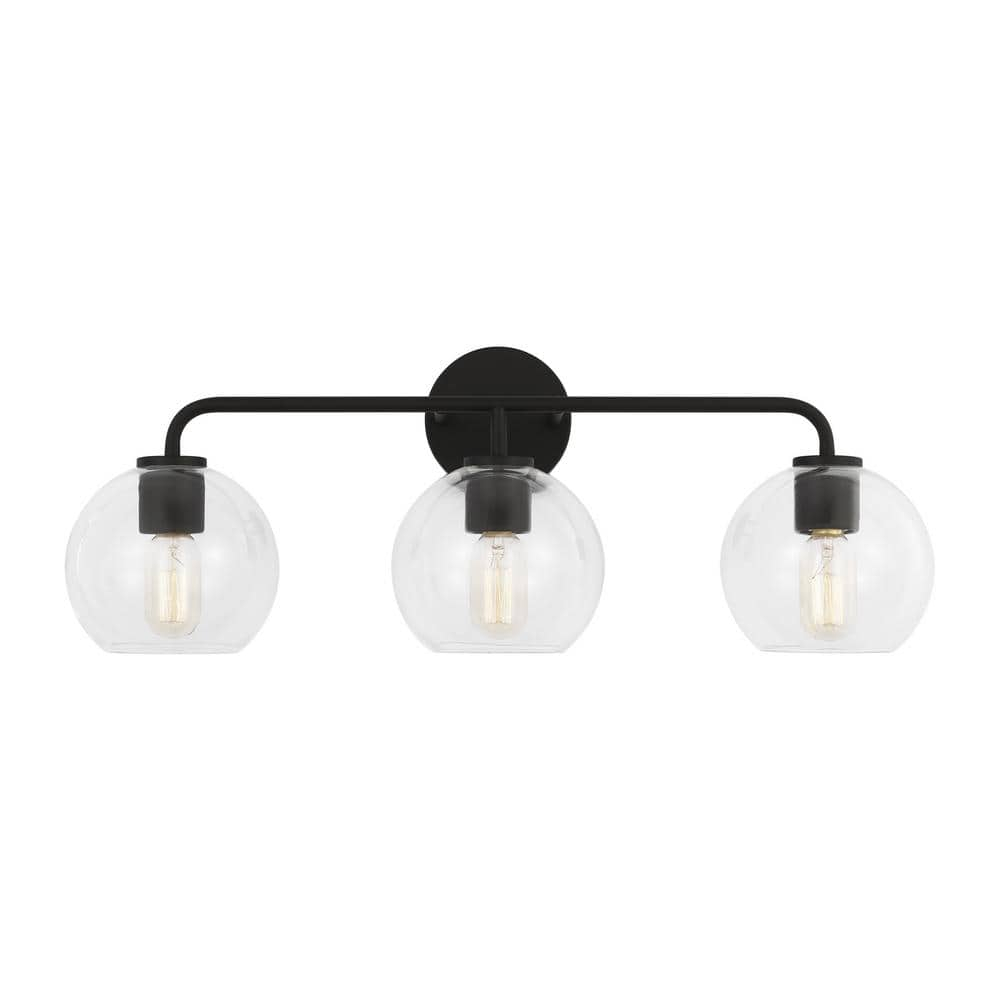 Orley Vintage Industrial 3-Light Midnight Black Bath Vanity
