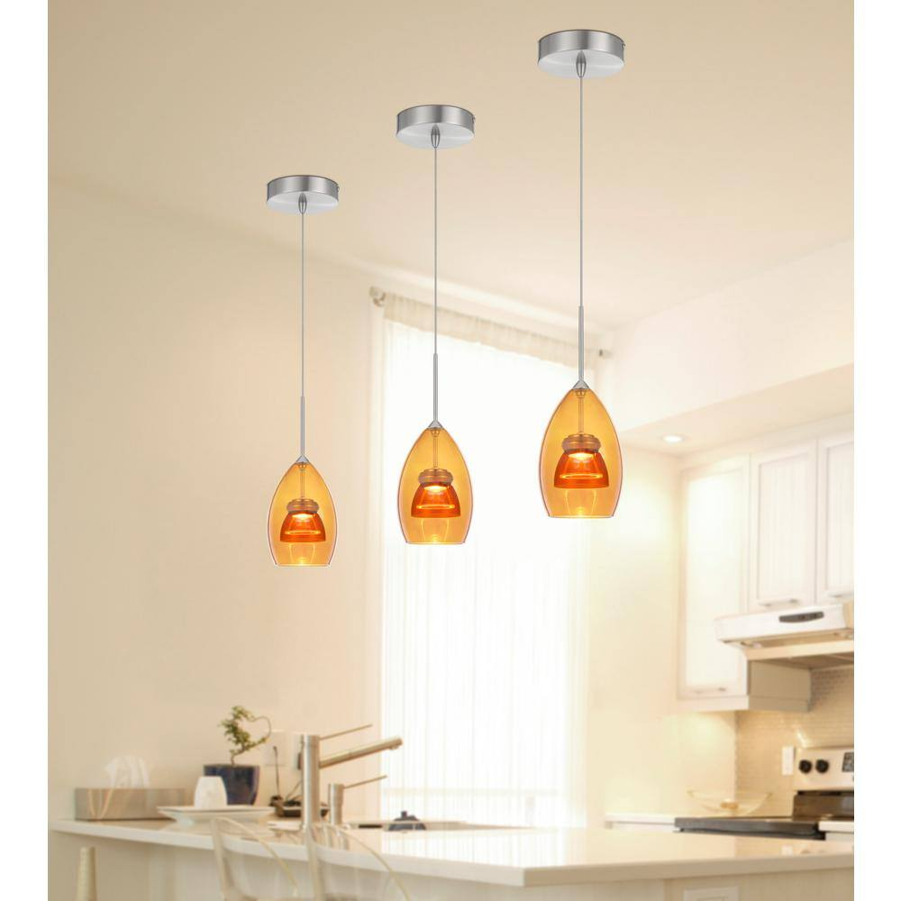 Cal Lighting Integrated dimmable LED double glass mini pendant light. 6W, 450 lumen, 3000K