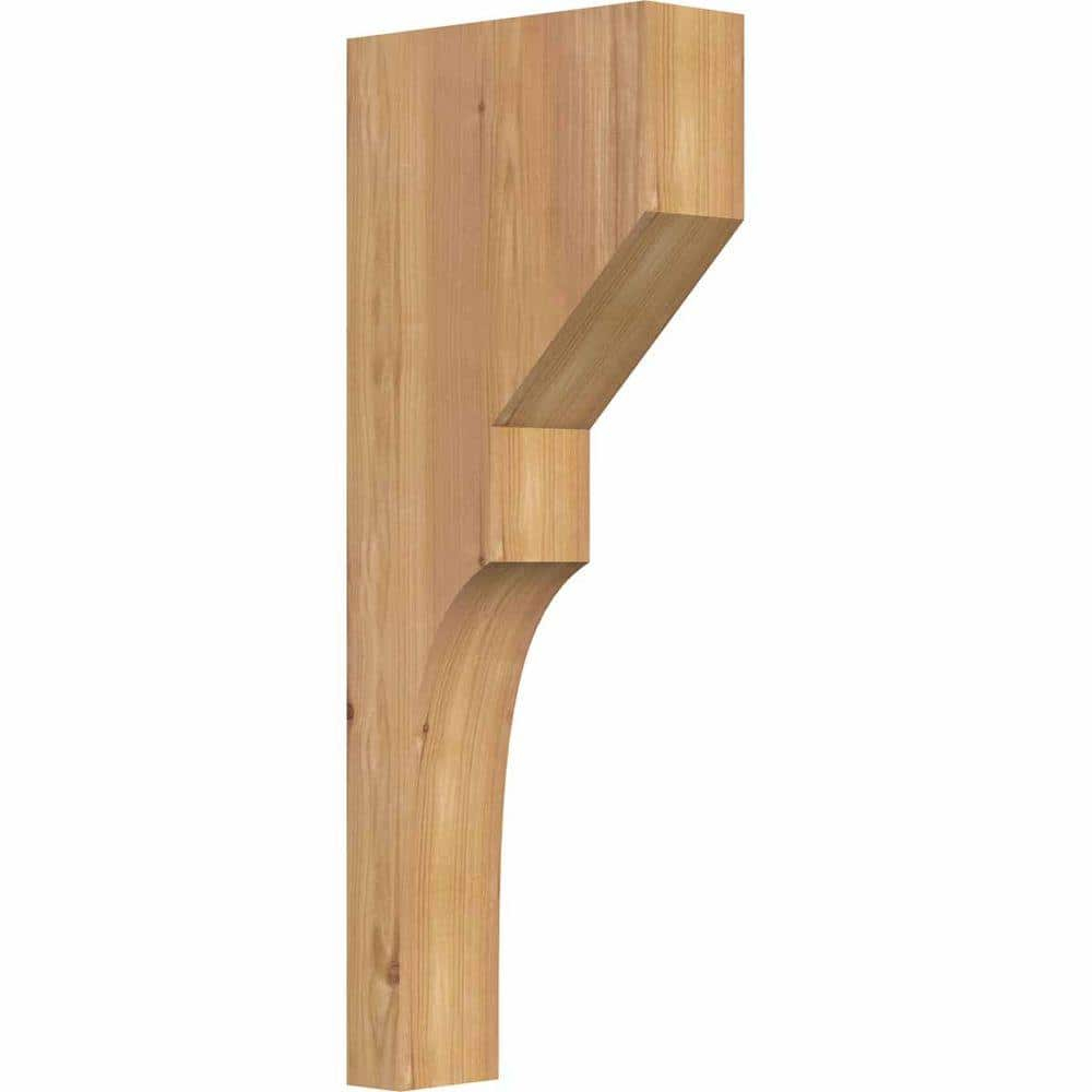 3 1/2"W x 10"D x 26"H Monterey Smooth Corbel, Western Red Cedar