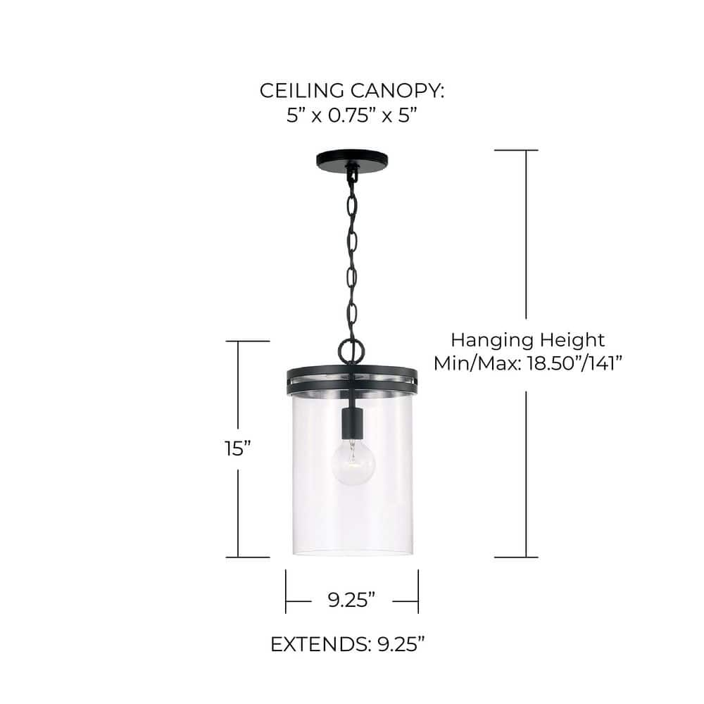 Capital Lighting 348711 Fuller 10" Wide Mini Pendant - Black