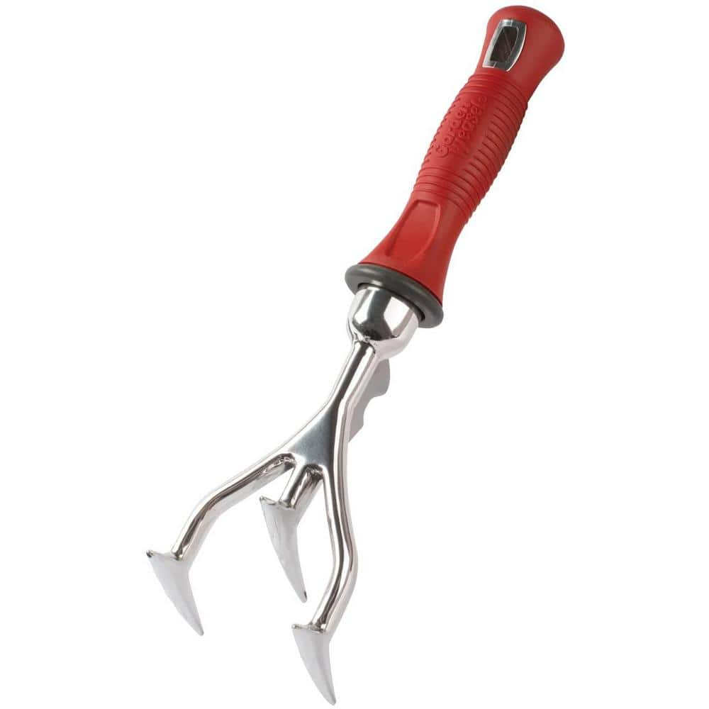 Red Cushioned Grip Short Handle Aluminum Tiller