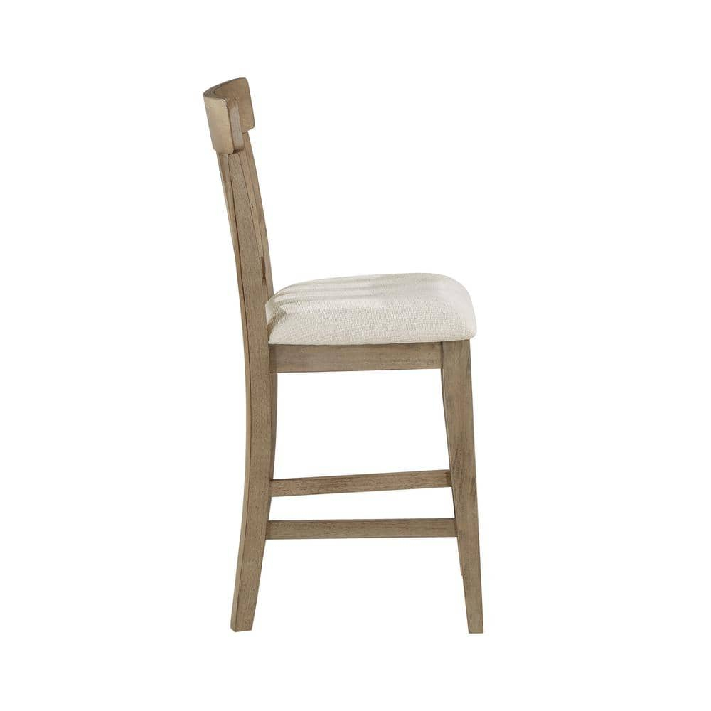 Steve Silver Napa Farmhouse Upholstered 42" Height Counter Chair, Set of 2, Cream