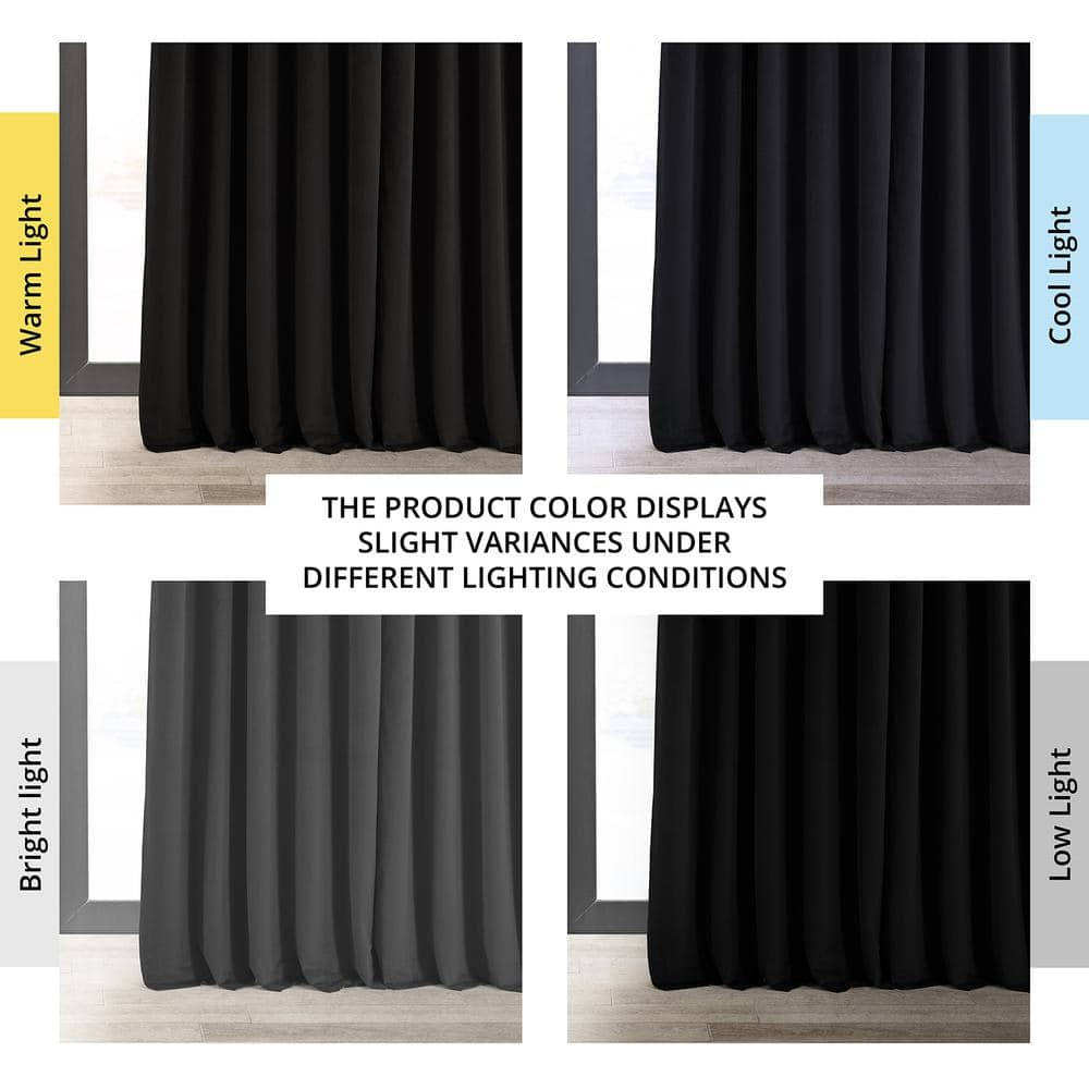 Half Price Drapes Signature Black Extra Wide Velvet Blackout Curtains (1 Panel), 100WX96L