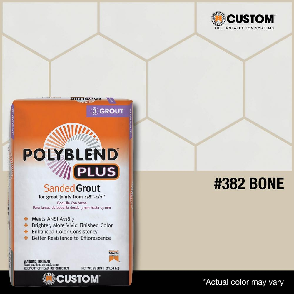 Custom Bldg Products 120315 1 lbs Bone Sanded Tile Grout  No. 382 Bone Color