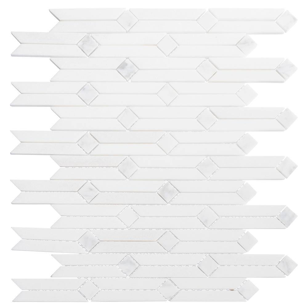 SAMPLE-Wonder Flash White Novelty Marble Look Natural Stone Mosaic Wall and Floor Tile