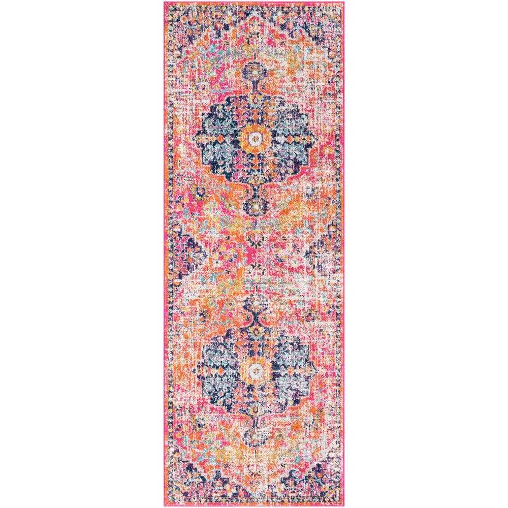 Livabliss Harput Vintage Medallion Runner Area Rug,2'7" x 7'3",Burnt Orange