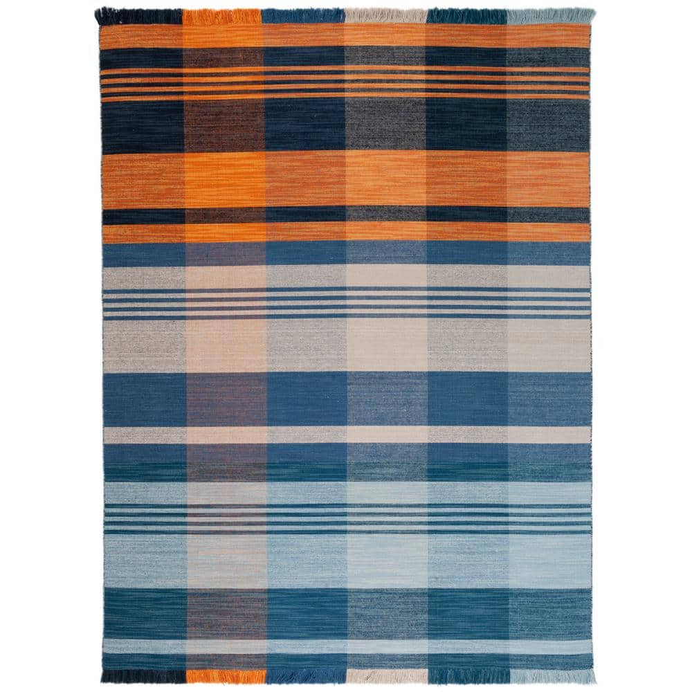 SAFAVIEH Striped Kilim STK708P Orange / Blue Rug