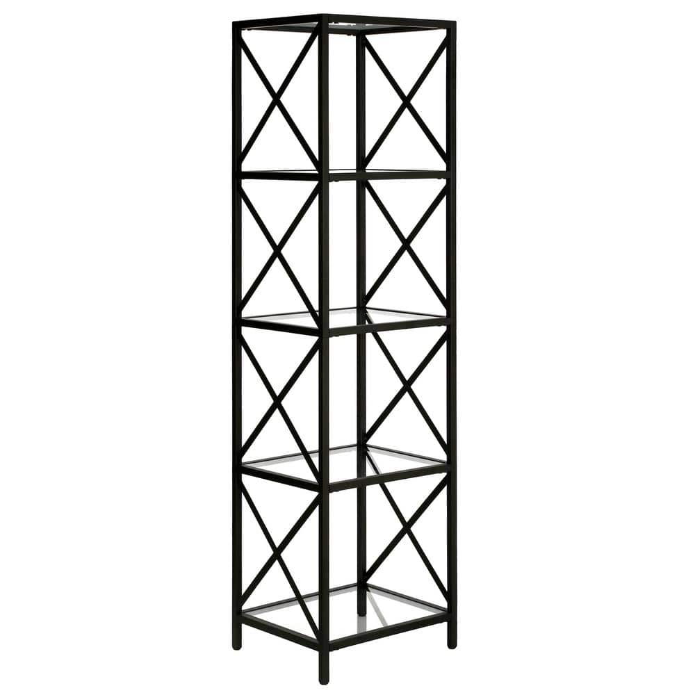 Evelyn&Zoe Celine 18" Wide Rectangular Bookcase, Blackened Bronze
