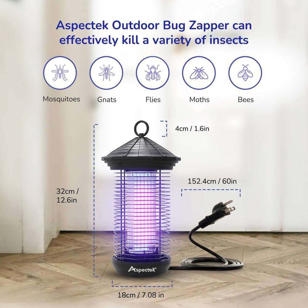 Aspectek 20W Electric Light Bug Zapper and UV Light Fly Killer with Replacement Bulbs for Insects