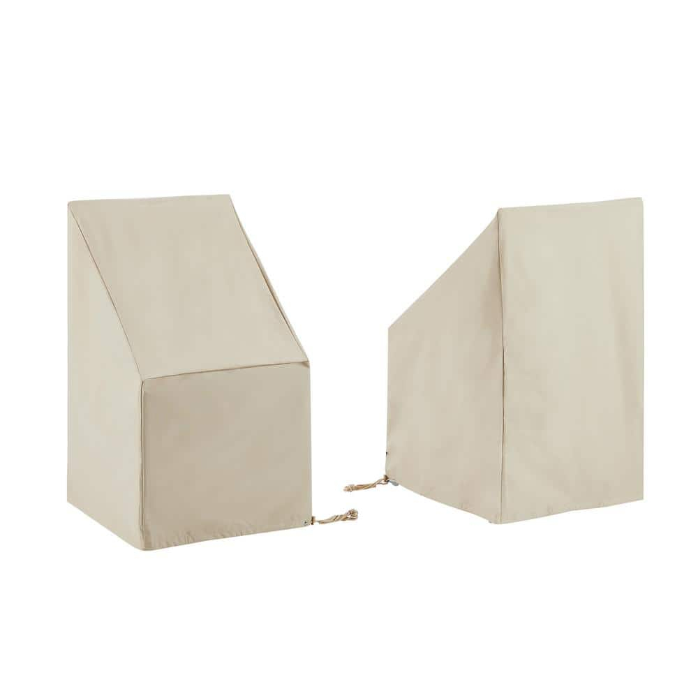 Crosley Furniture 2-Piece Vinyl Outdoor Side Chair Furniture Cover Set in Tan