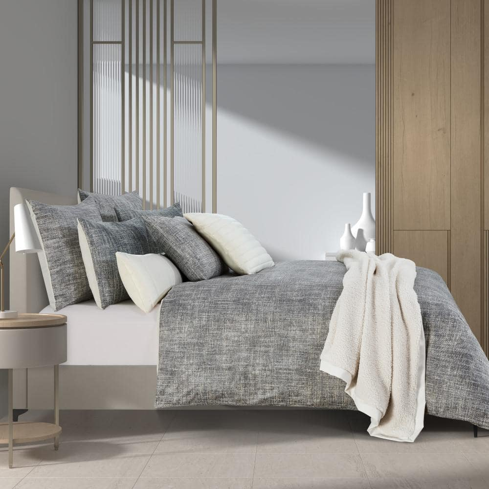 J. Queen New York Summit Duvet Cover Set King - Cal King - Stone