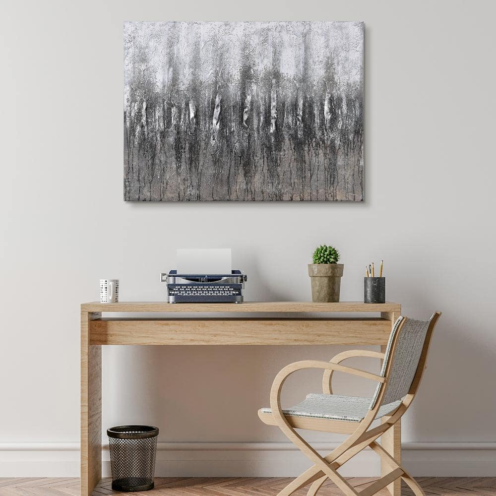 Empire Art Direct Gray Frequency Textured Metallic Hand Painted Wall Art, 30" x 40" x 1.5", Ready to Hang