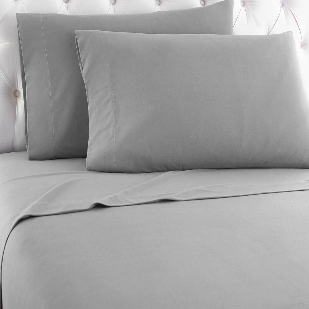 Micro Flannel Shavel Durable Luxurious Sheet Set Including Flat Sheet, Fitted Sheet & Pillowcase, Twin - Greystone