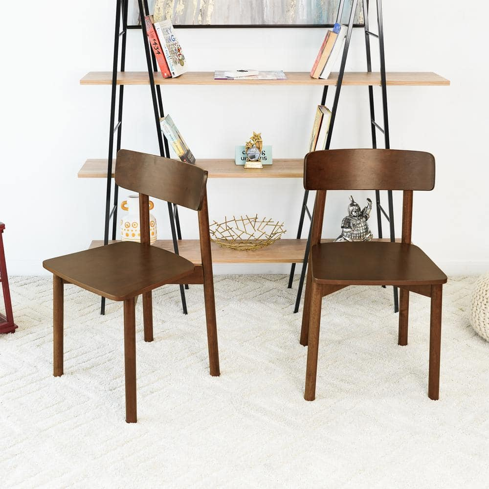 Peterson Mid Century Modern Solid Wood Walnut Dining Chairs (Set of 2)
