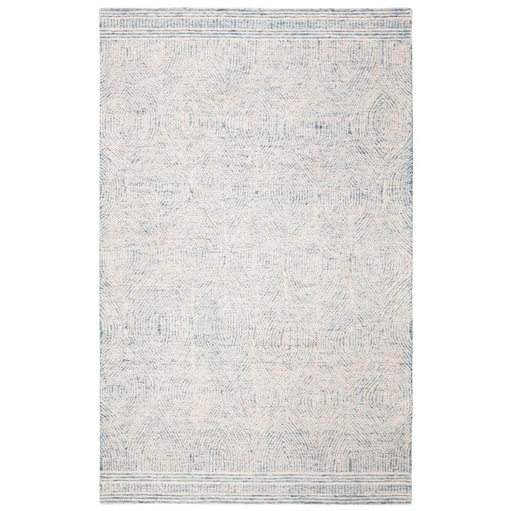 SAFAVIEH Abstract Caelestinus Ogee Wool Area Rug, Ivory/Blue, 11' x 15'
