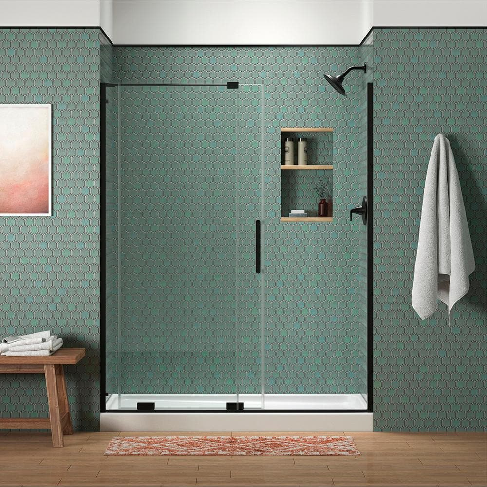 Echelon Sliding Shower Door, 71-3/4 In. H X 55-3/4 - 59-3/4 In. W, With 5/16 In. Thick Crystal Clear Glass