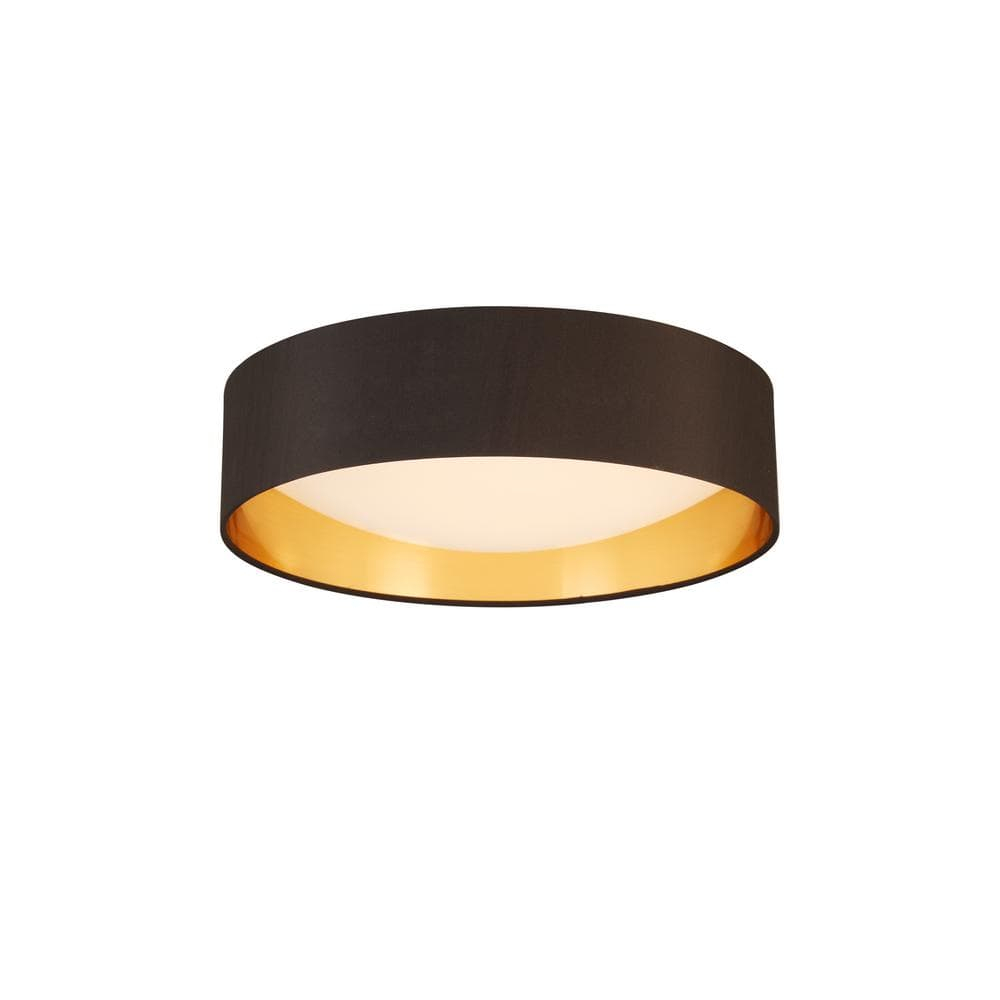 Eglo Lighting Orme 16 Inch Flush Mount Ceiling Light Fixture, Black & Gold