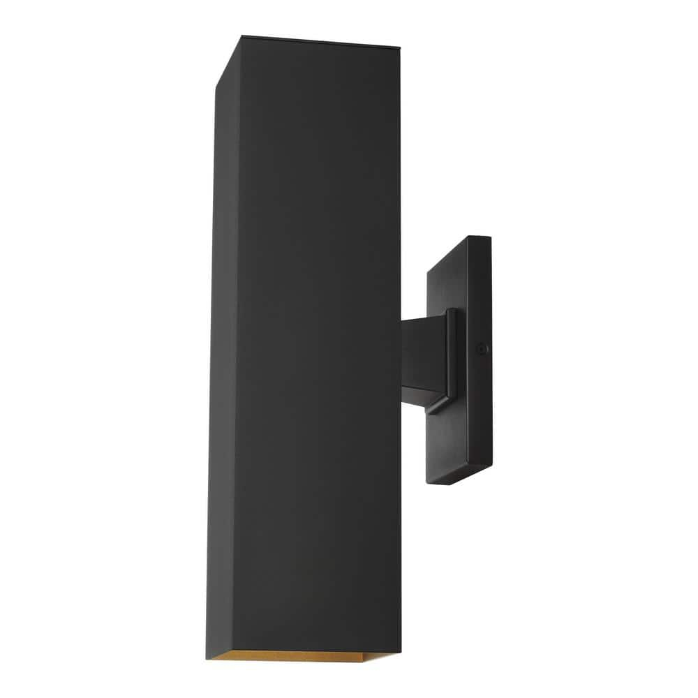 Elegant Pohl Black Bronze LED Outdoor Wall Lantern with Tempered Glass Diffuser