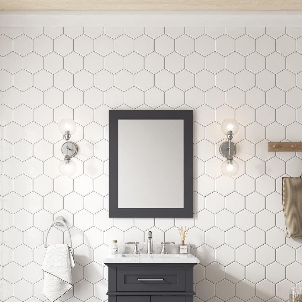 Sonoma 22 in. W x 30 in. H Rectangular Framed Wall Mount Bathroom Vanity Mirror in Dark Charcoal
