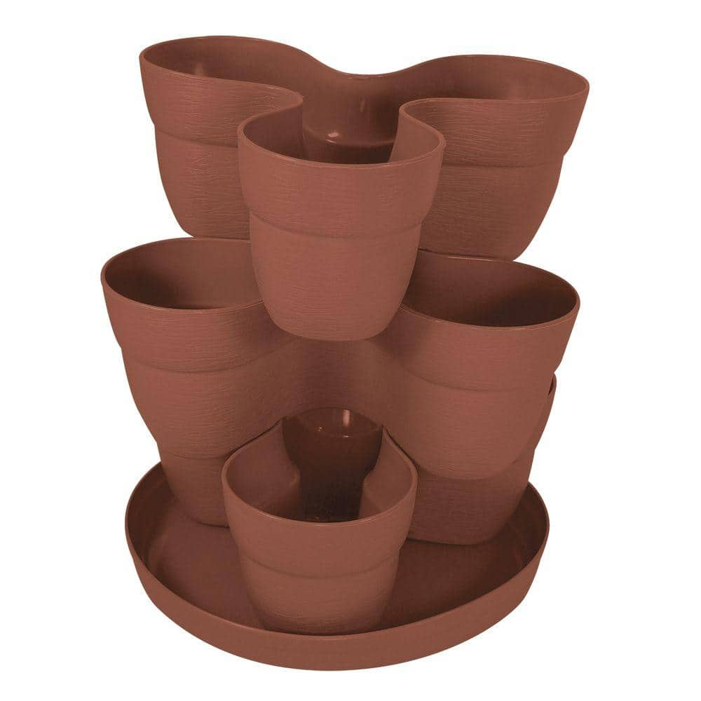 Bloomers Stackable Flower Tower Planter â Holds up to 9 Plants â Great Both Indoors and Outdoors â Terracotta