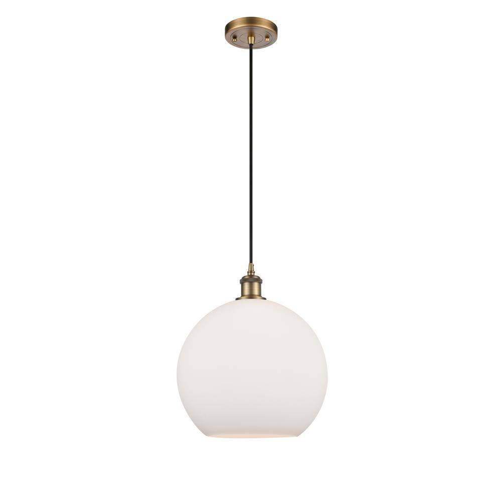 Brushed Brass Mini Globe Pendant Light with Glass Shade
