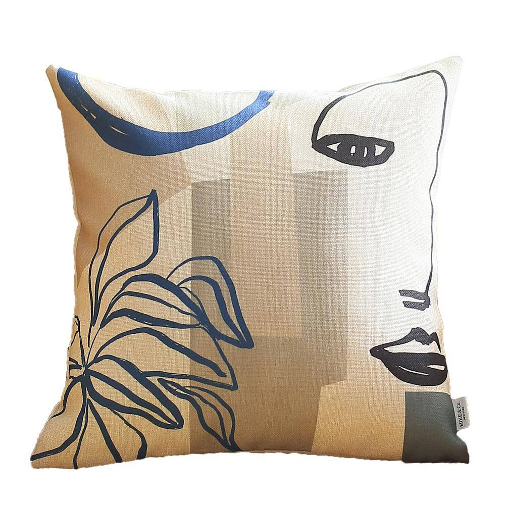 Boho-Chic Handcrafted Decorative Single Throw Pillow Cover Abstract Jacquard 18" x 18" Multi-Color Square Pillowcase for Couch, Bedding