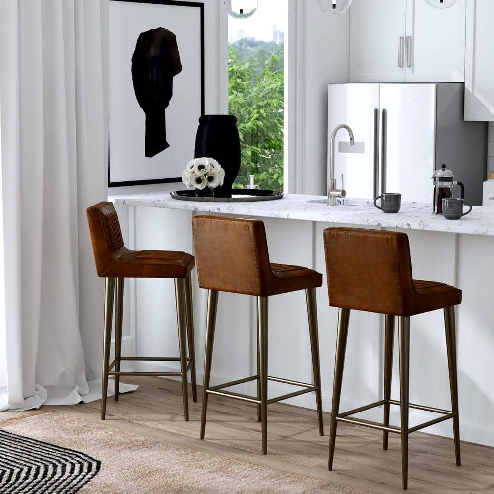 Butler Maxwell Leather 32" Bar Stool & Reviews | Perigold