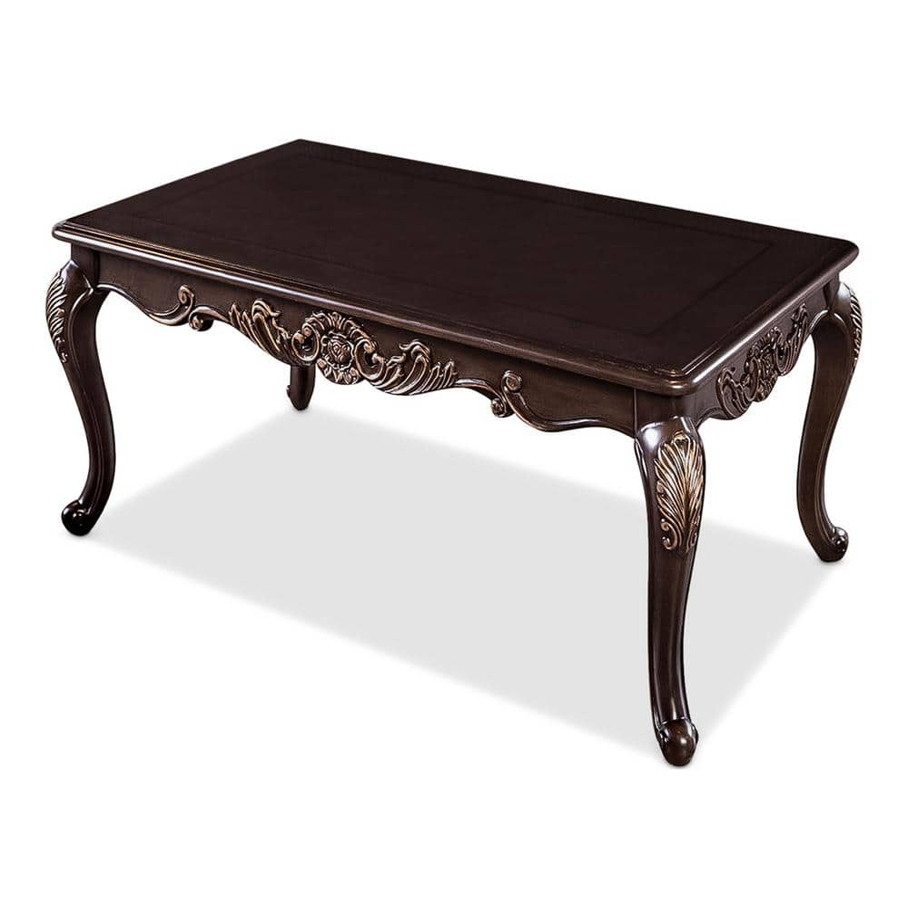 Furniture of America Bowers Traditional Solid Wood 52-inch Coffee Table, Dark Cherry