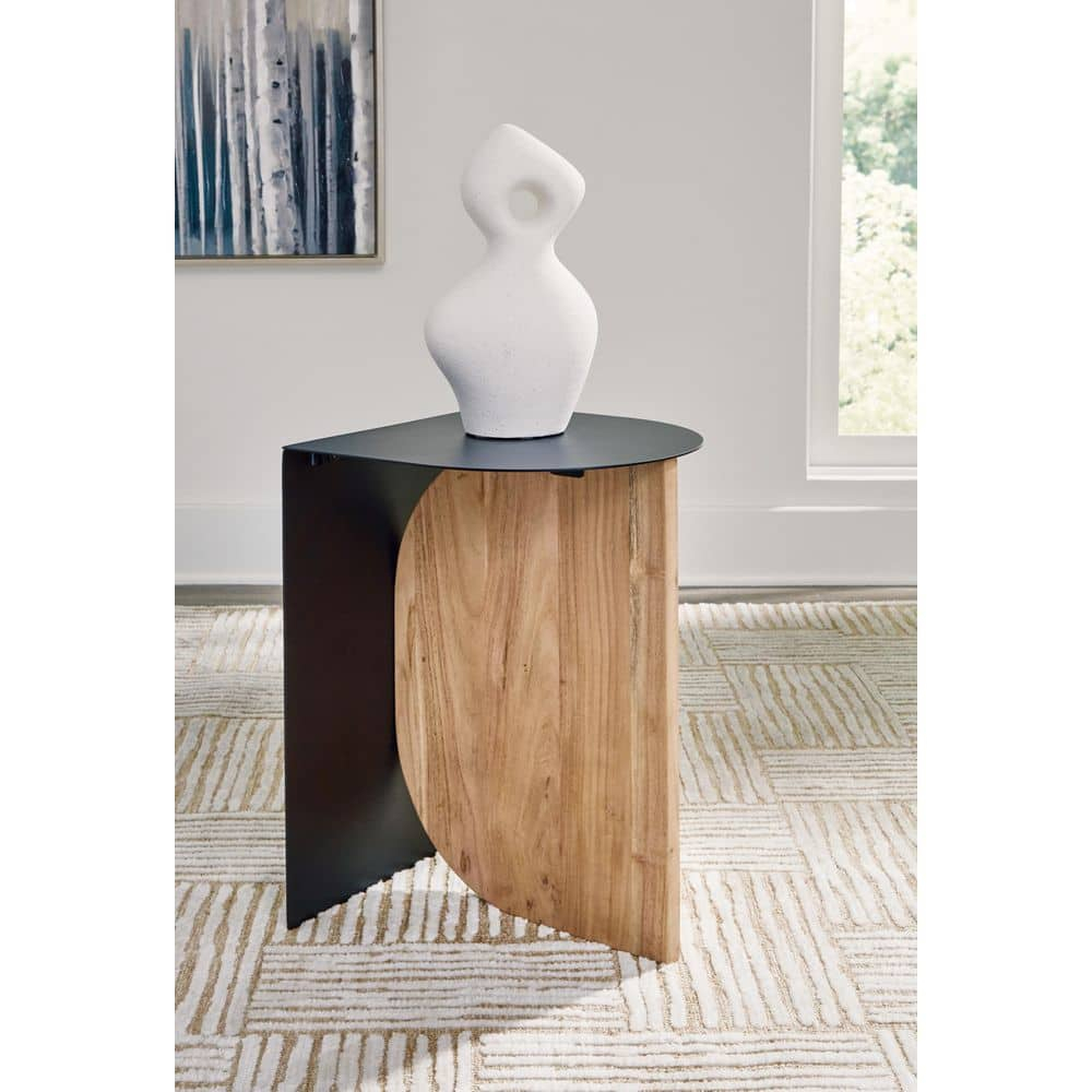 Signature Design by Ashley Ladgate Accent Table, Black & Natural Brown