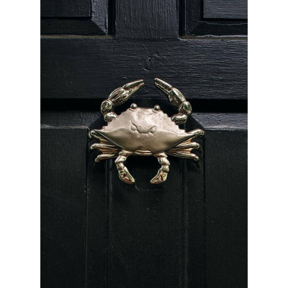 Nickel Silver Coastal Crab Solid Brass Door Knocker
