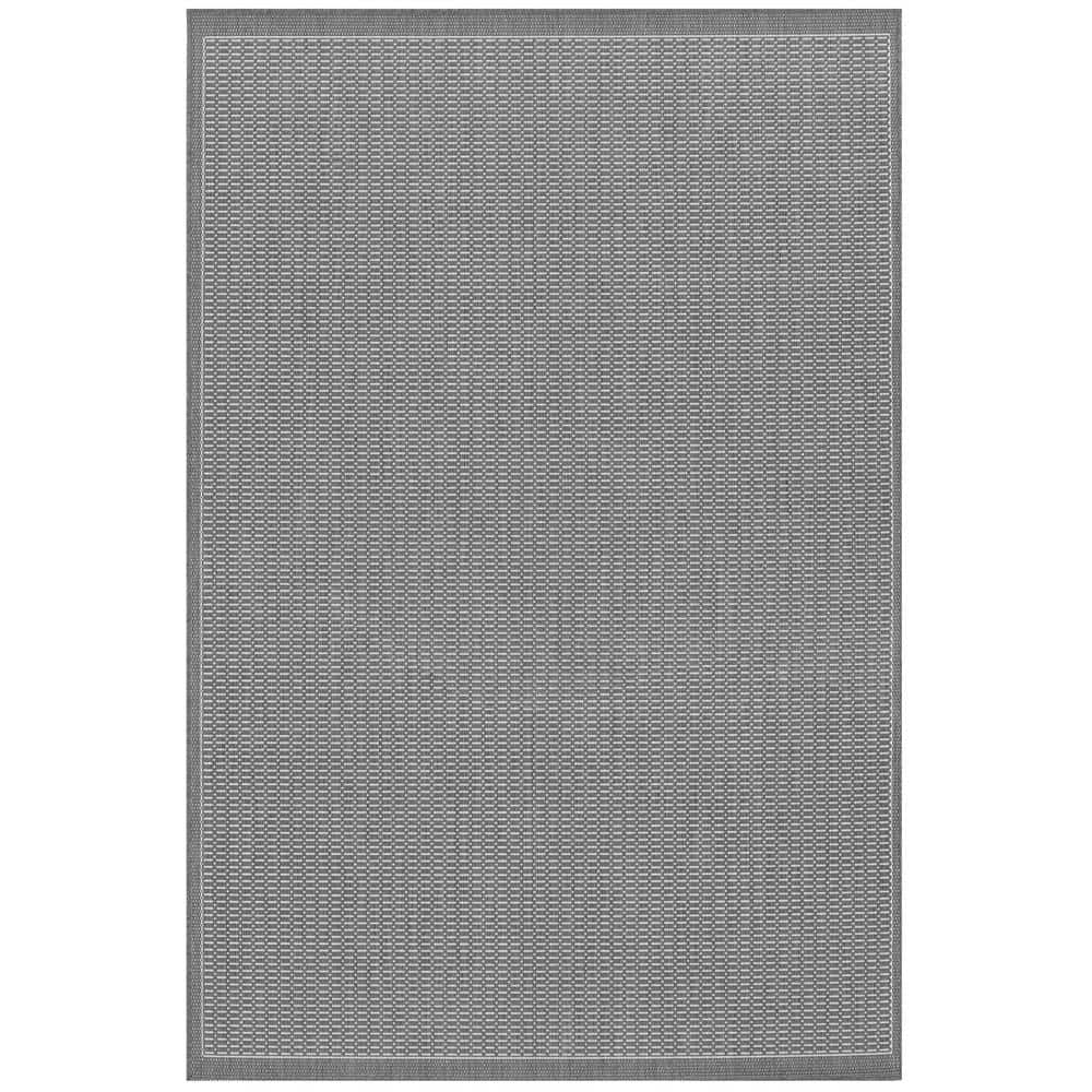 Couristan Recife Saddle Stitch Indoor /Outdoor Area Rug, Grey- White, 2' x 3'7"