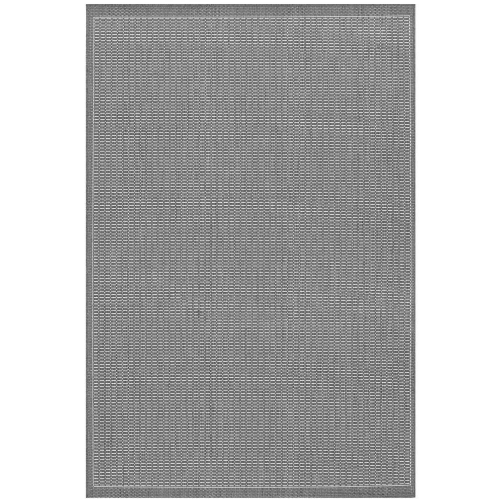 Couristan Recife Saddle Stitch Indoor /Outdoor Area Rug, Grey- White, 5'10" x 9'2"